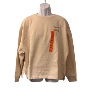 Puma Ladies Fleece Crewneck Tan Long Sleeve Sweatshirt XXL